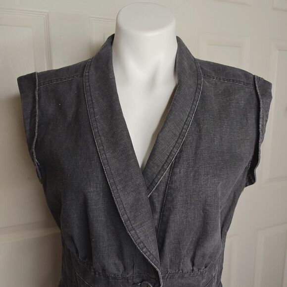 Apostrophe shawl collar peplum denim jacket vest sz L - Picture 3 of 8
